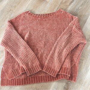 Aerie Chenille Sweater Rust Crew Neck Sweater